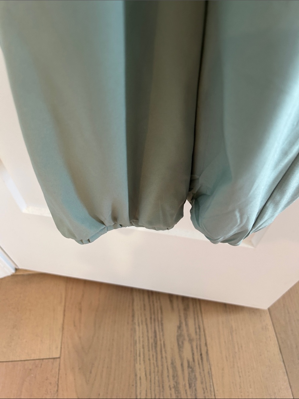Sage Green Long Sleeve Utility Jumpsuit by Steve Madden Elastic at the bottom - Picture 3 of 4